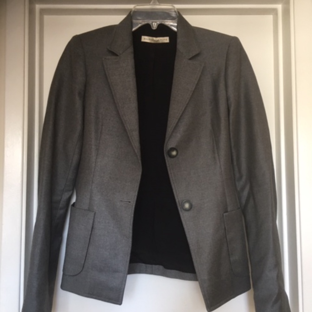 BALENCIAGA PARIS Gray Wool Blazer Jacket